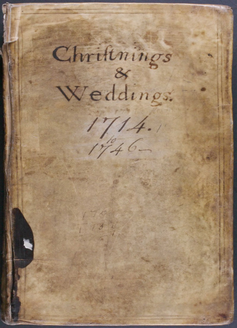 Parish Register of "Christnings & Weddings", 1714-1746