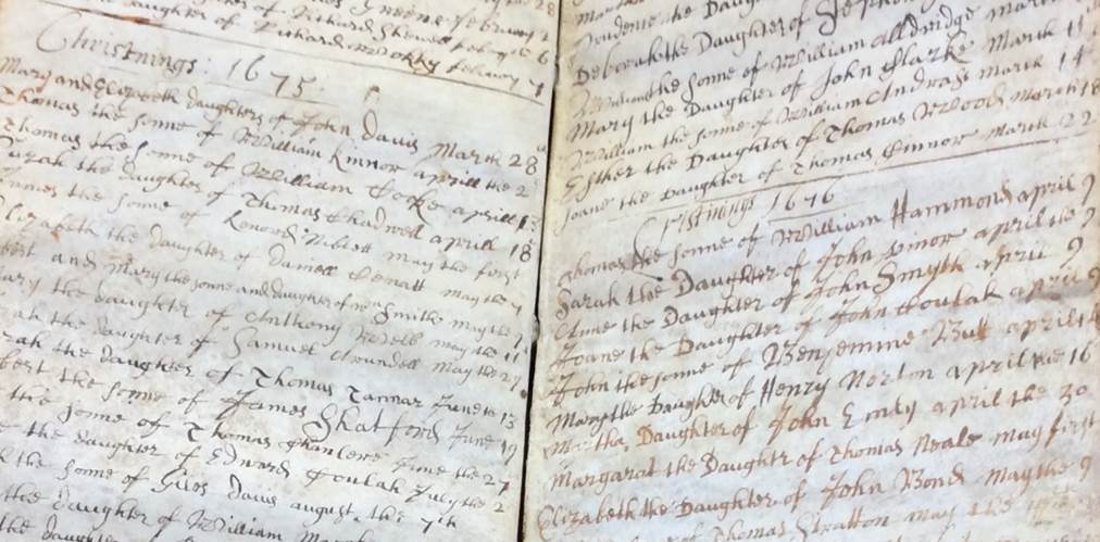Parish Register of Baptisms, 1675/6